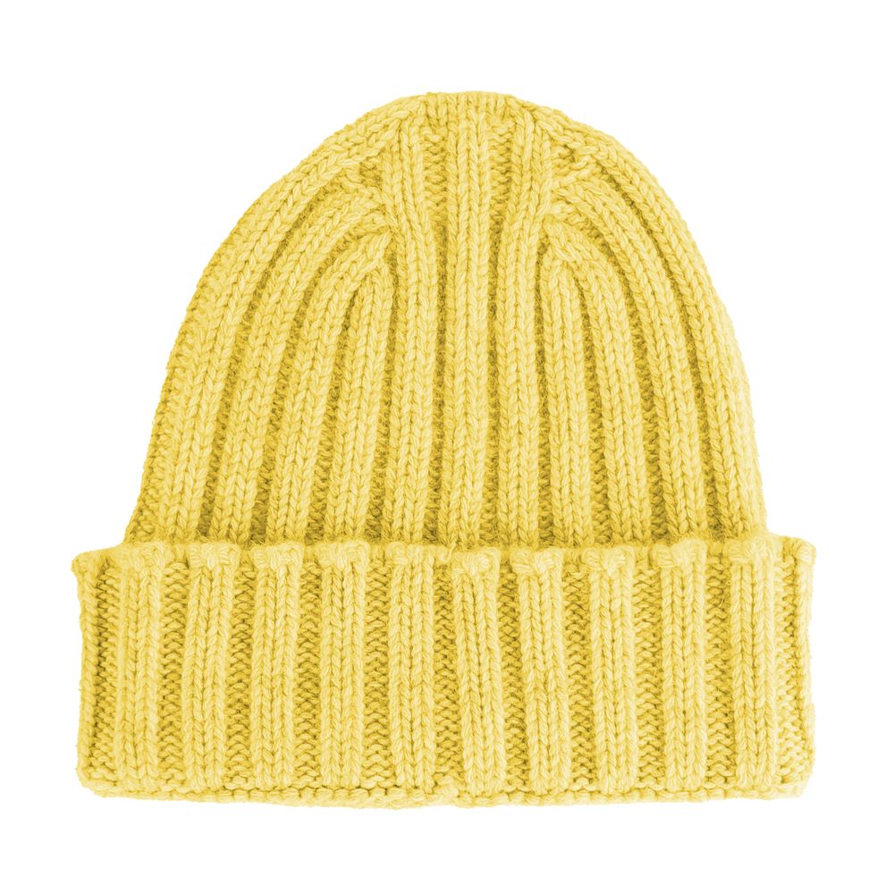 Made in Italy Yellow Cashmere Hats & Caps