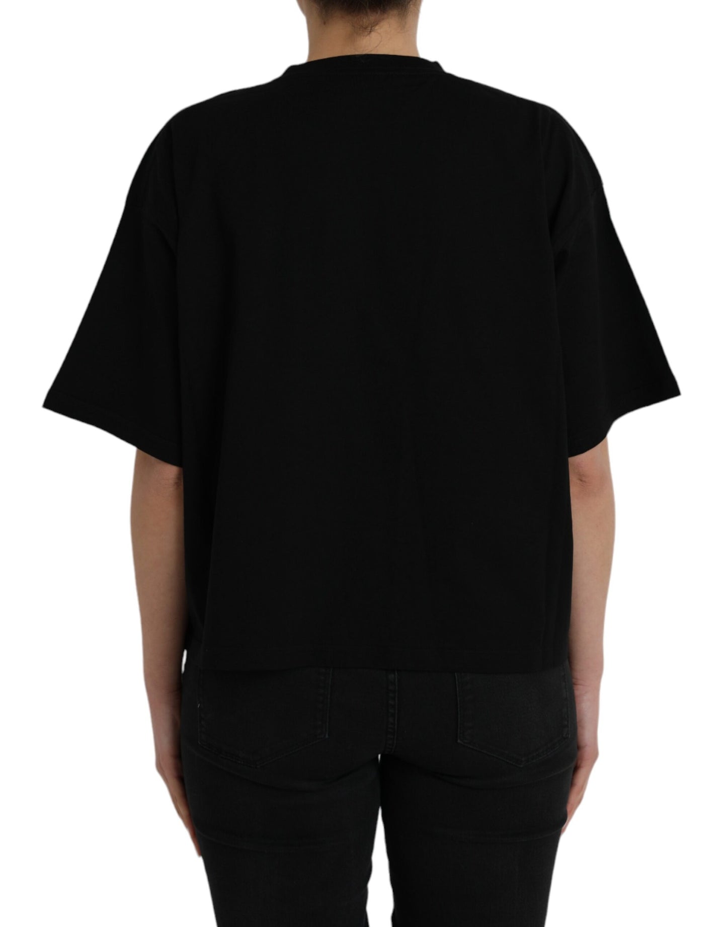 Balenciaga Schwarzes Baumwoll-Logo-T-Shirt mit Rundhalsausschnitt und kurzen Ärmeln