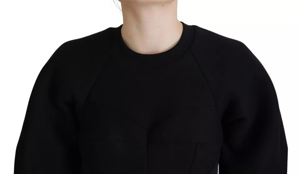 Dolce & Gabbana Black Long Sleeve A-Line Cotton Mini Dress