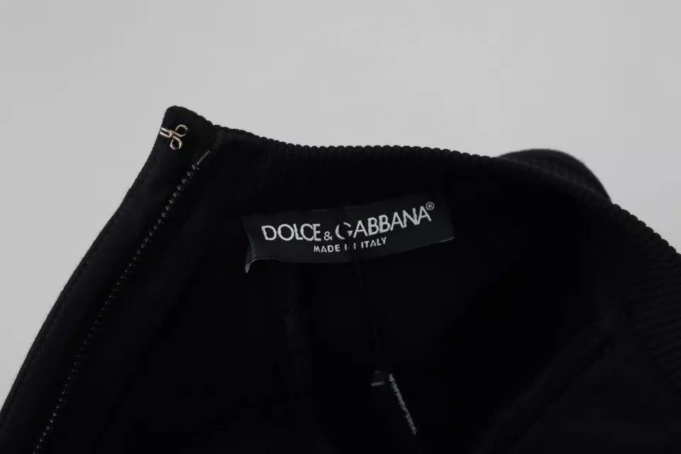 Dolce & Gabbana Black Long Sleeve A-Line Cotton Mini Dress
