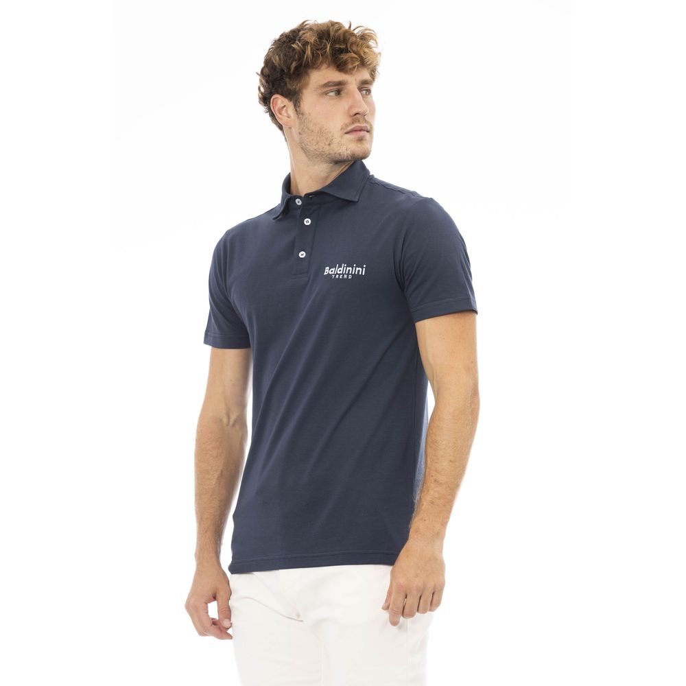 Baldinini Trend Blaues Baumwoll-Poloshirt für Männer