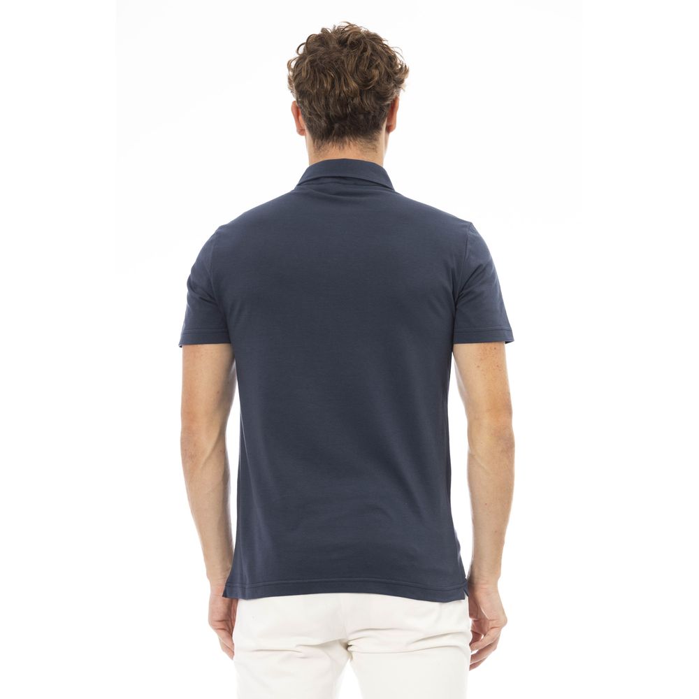 Baldinini Trend Blaues Baumwoll-Poloshirt für Männer