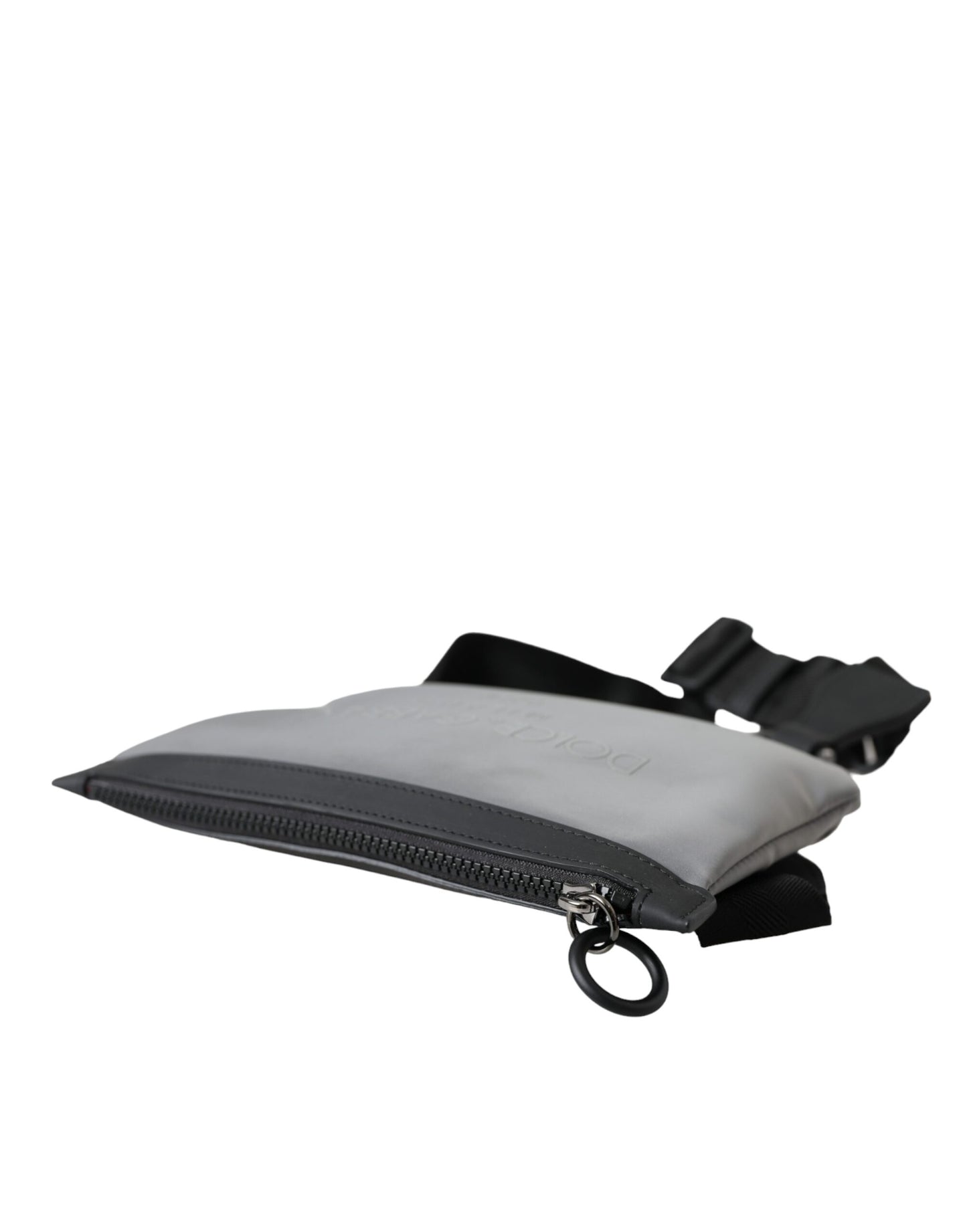 Dolce & Gabbana Grey Neoprene Logo Zip Waist Belt Pack Bum Bag Pouch