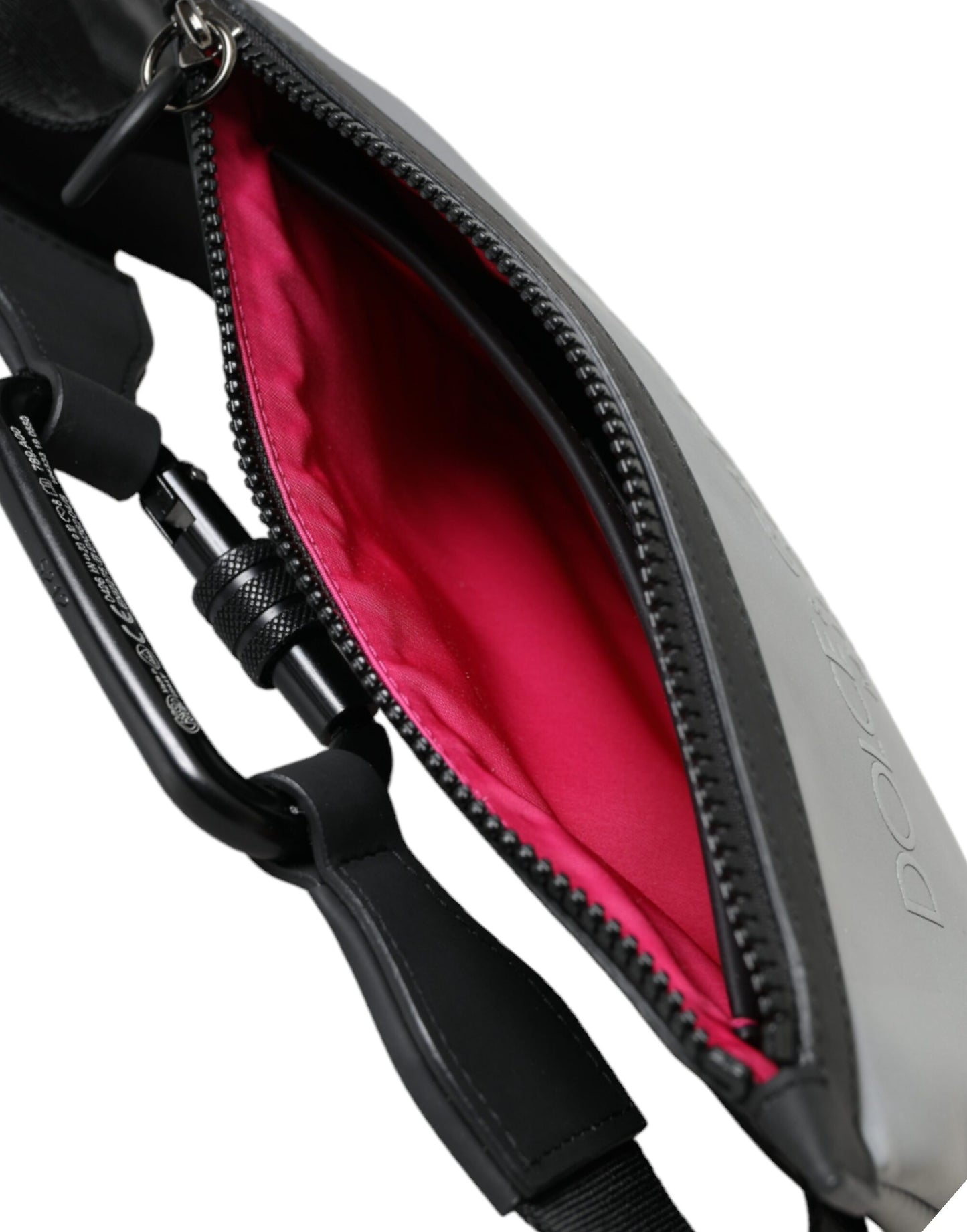 Dolce & Gabbana Grey Neoprene Logo Zip Waist Belt Pack Bum Bag Pouch