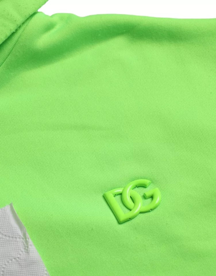 Dolce & Gabbana Grünes Logo-Kapuzenpullover-Sweatshirt