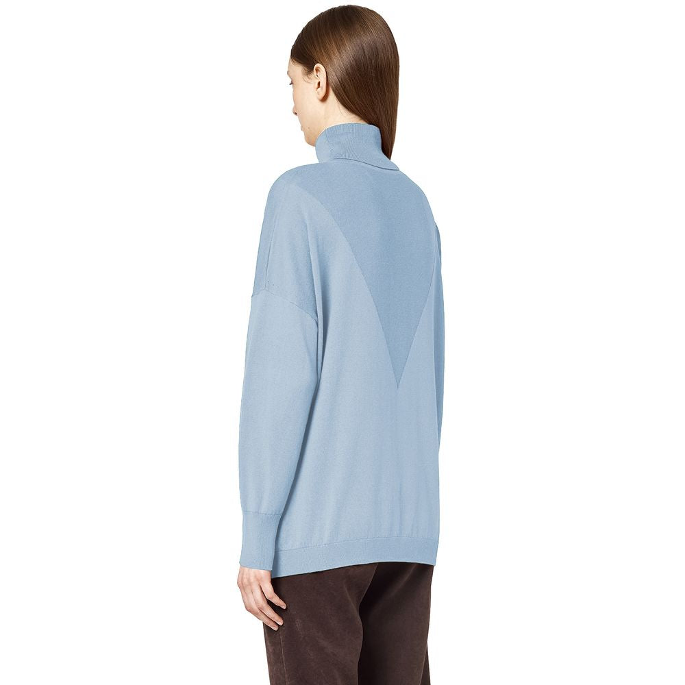Alpha Studio Hellblauer Seidenpullover für Frauen