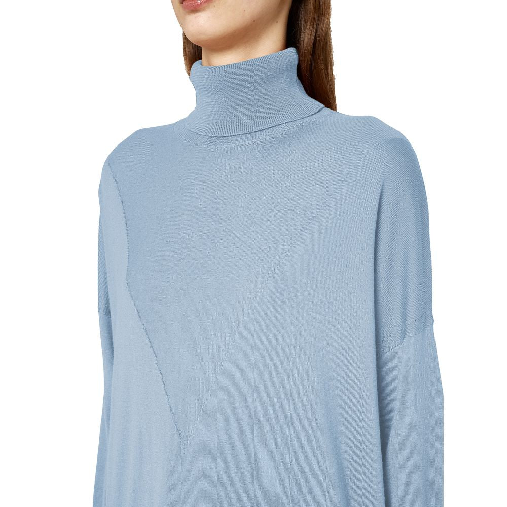 Alpha Studio Hellblauer Seidenpullover für Frauen