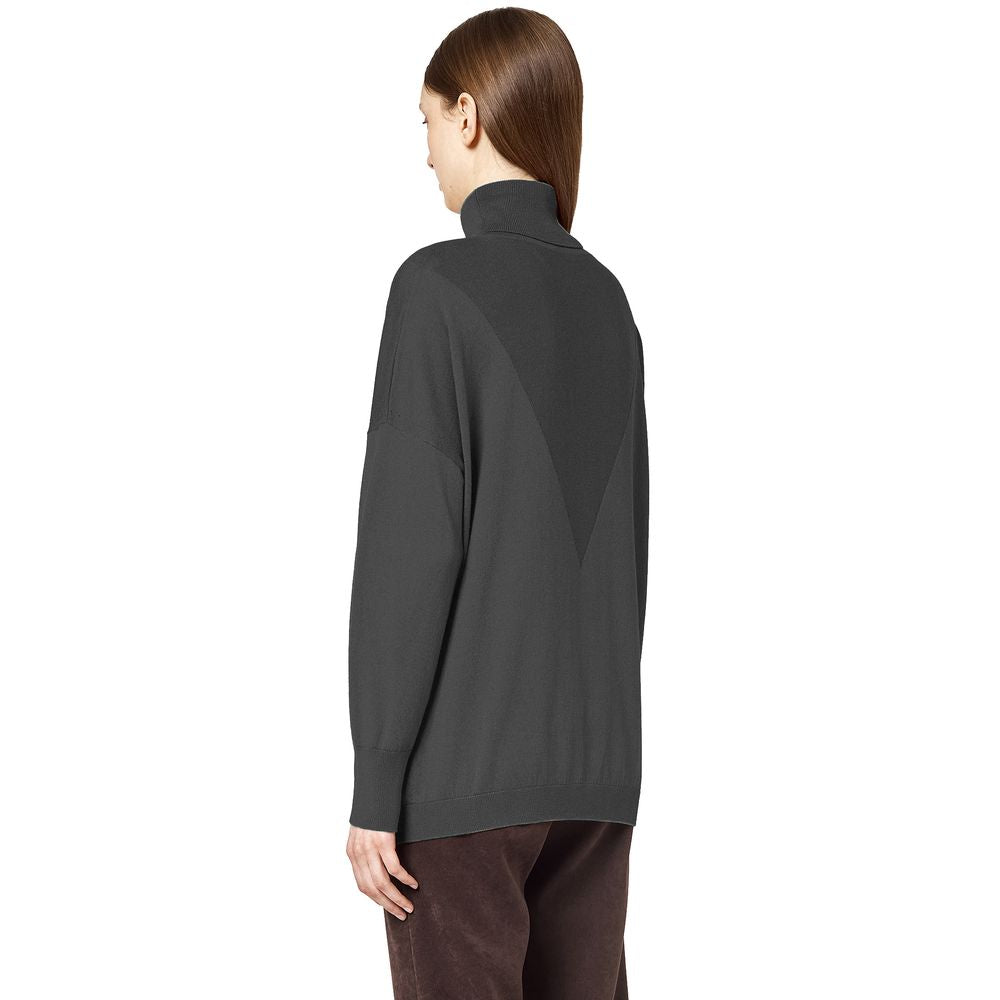 Alpha Studio Grauer Seidenpullover