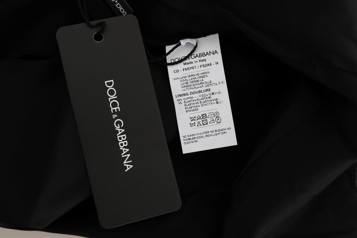 Dolce & Gabbana Graues gepunktetes Etuikleid aus Wolle
