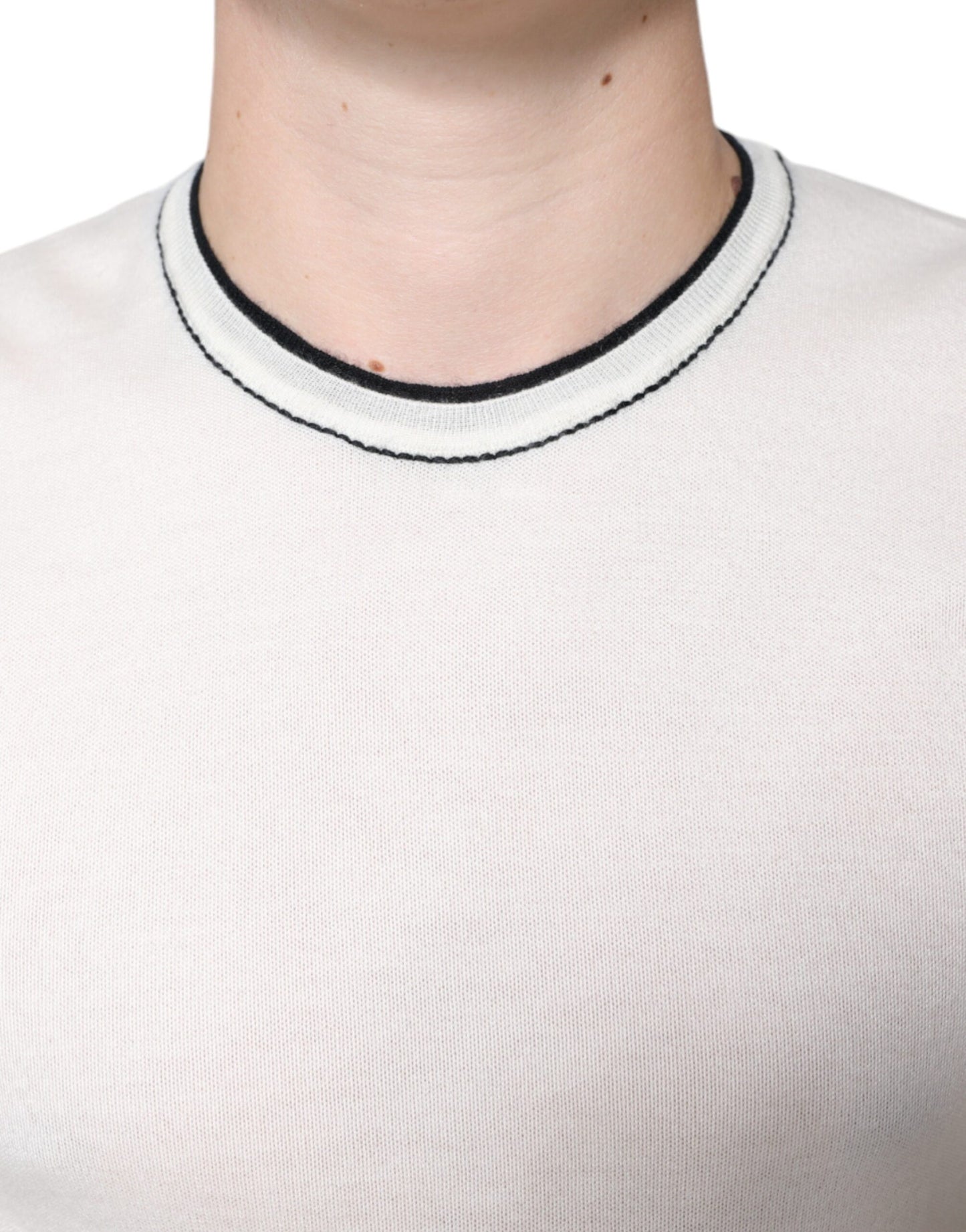 Dolce & Gabbana Weißes Kaschmir-T-Shirt mit kurzen Ärmeln