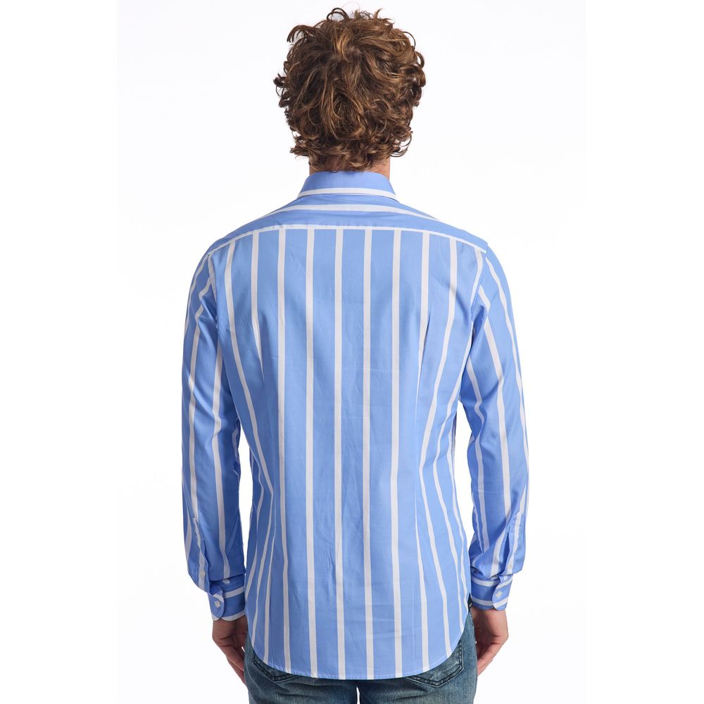 Baldinini Trend Light Blue Cotton Shirt for Men