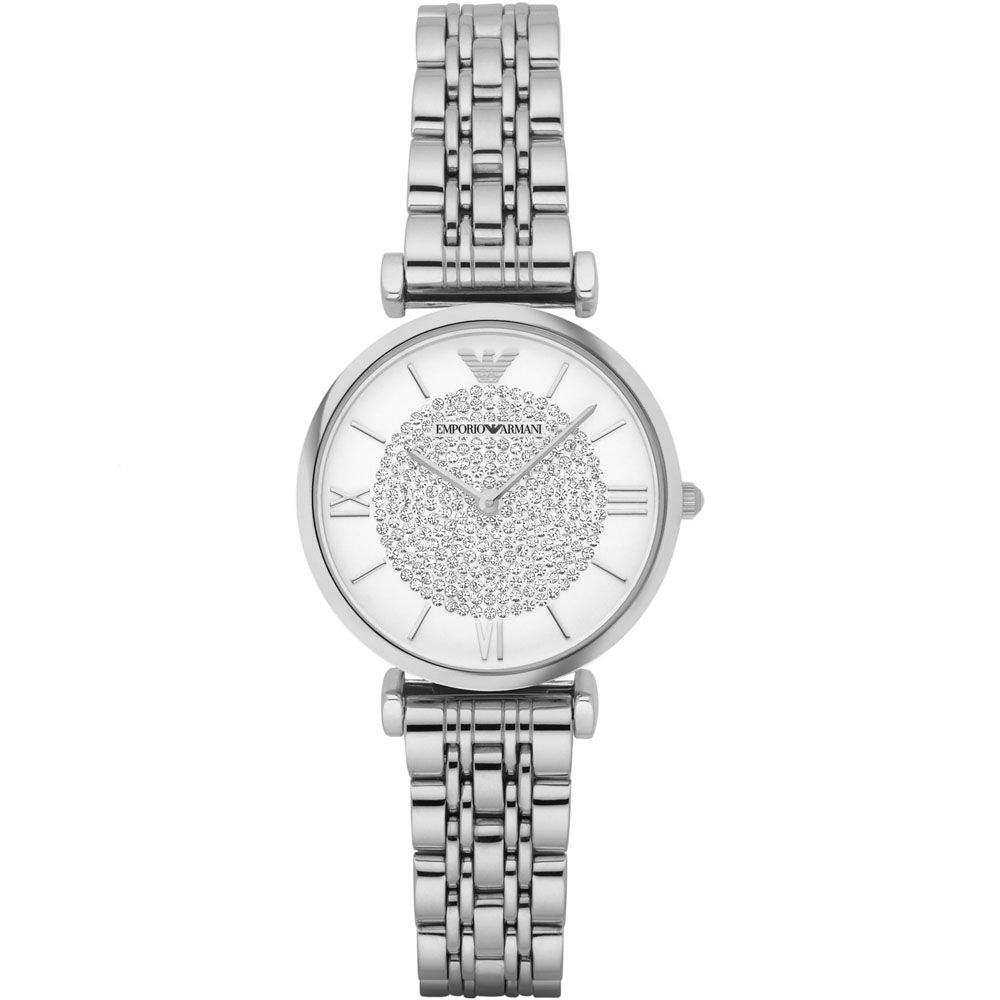 Armani Silberne Uhr aus Edelstahl