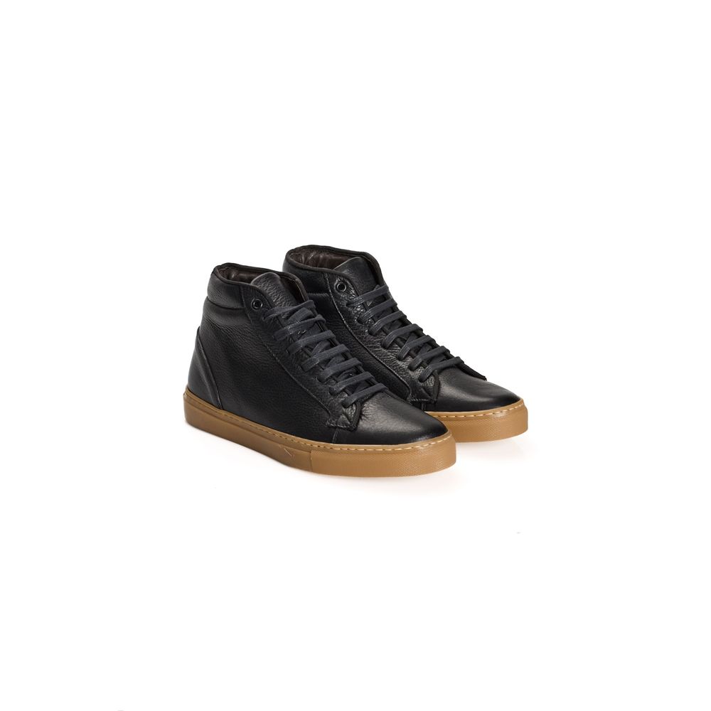 Roberto Pepe Luxury Black Calfskin Men's Sneakers