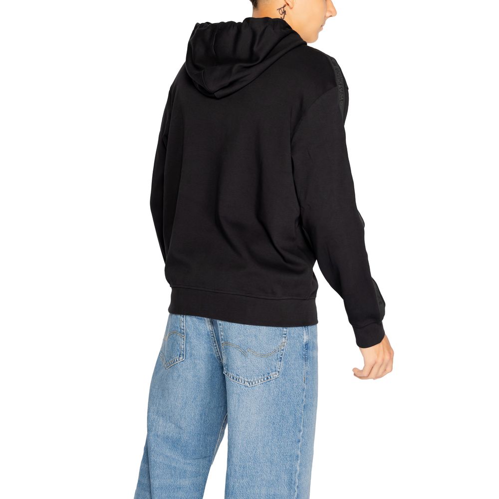 Armani Exchange Schwarzer Baumwoll-Kapuzenpulli