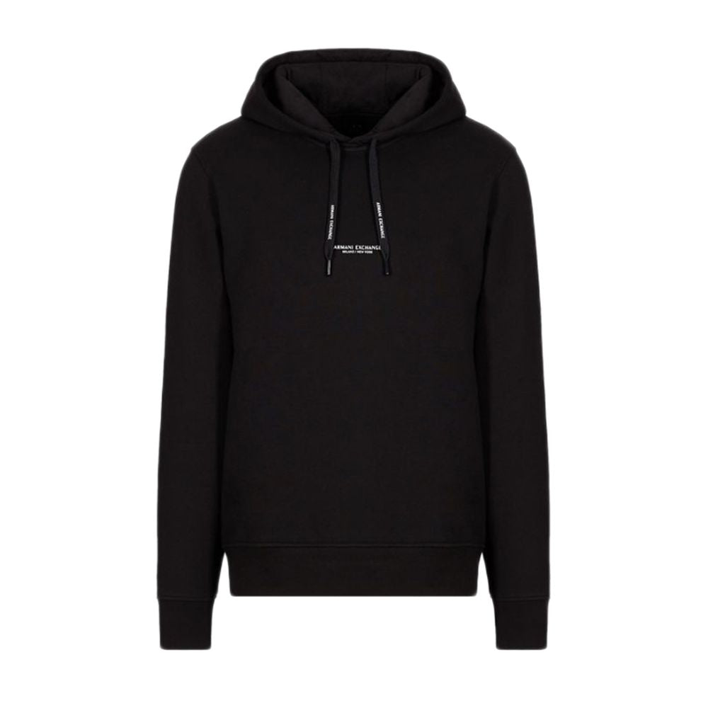 Armani Exchange Schwarzer Baumwoll-Kapuzenpulli