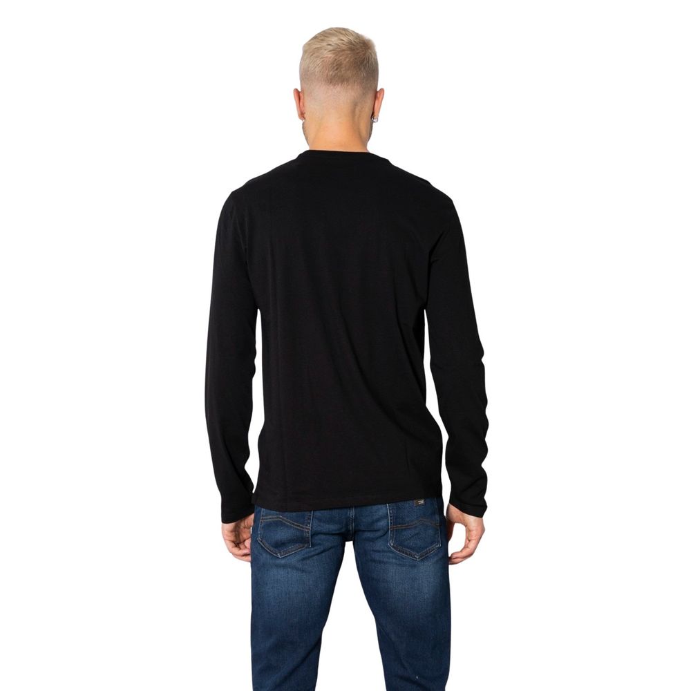 Armani Exchange Schwarzes Baumwoll-Langarmshirt