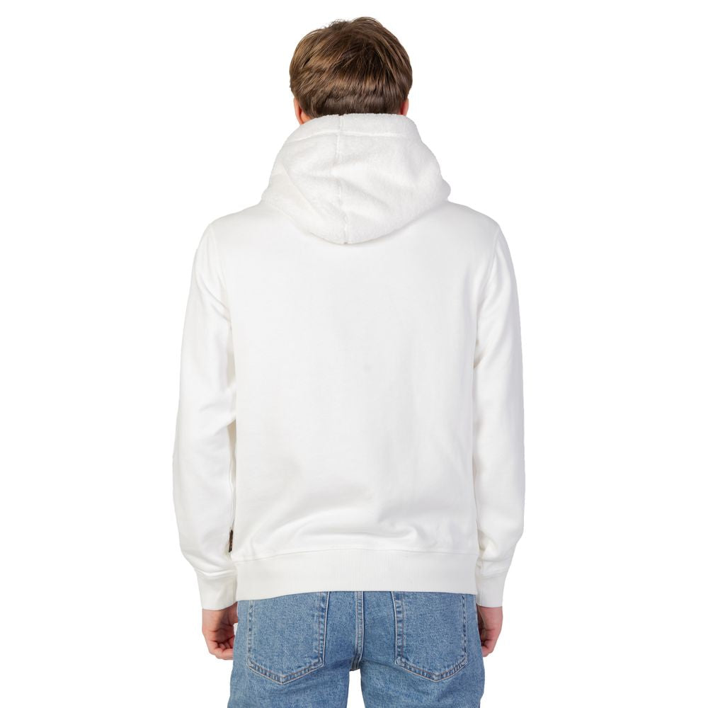 Hugo Boss Cremefarbener Baumwoll-Kapuzenpulli