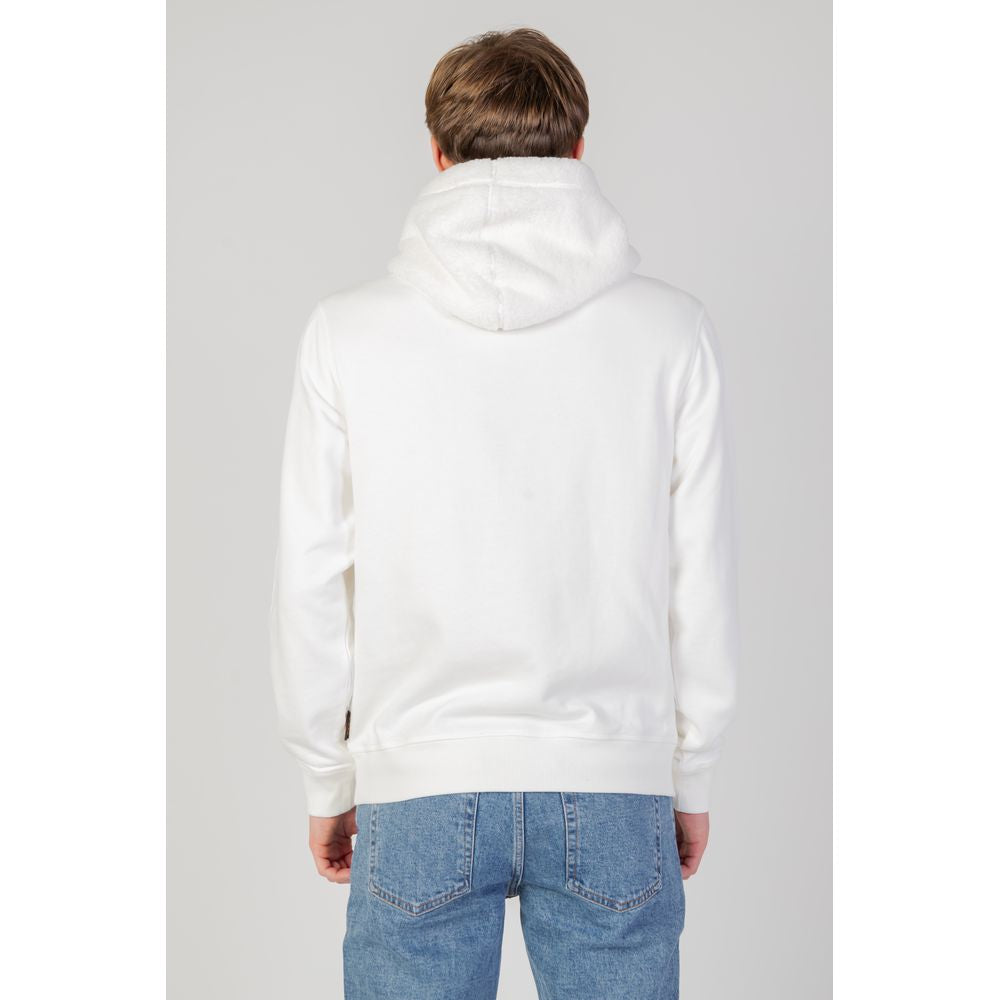 Hugo Boss Cremefarbener Baumwoll-Kapuzenpulli