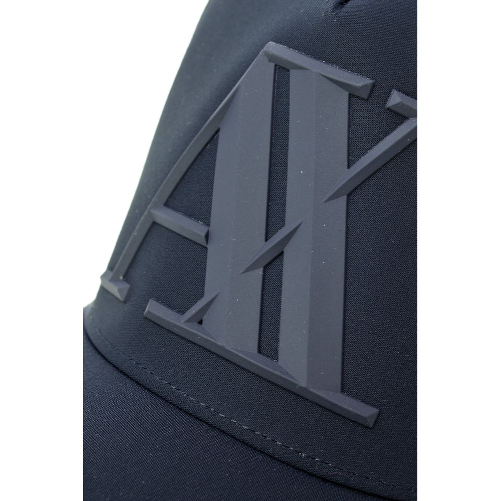 Armani Exchange Blaue Polyesterkappen Baseballmütze