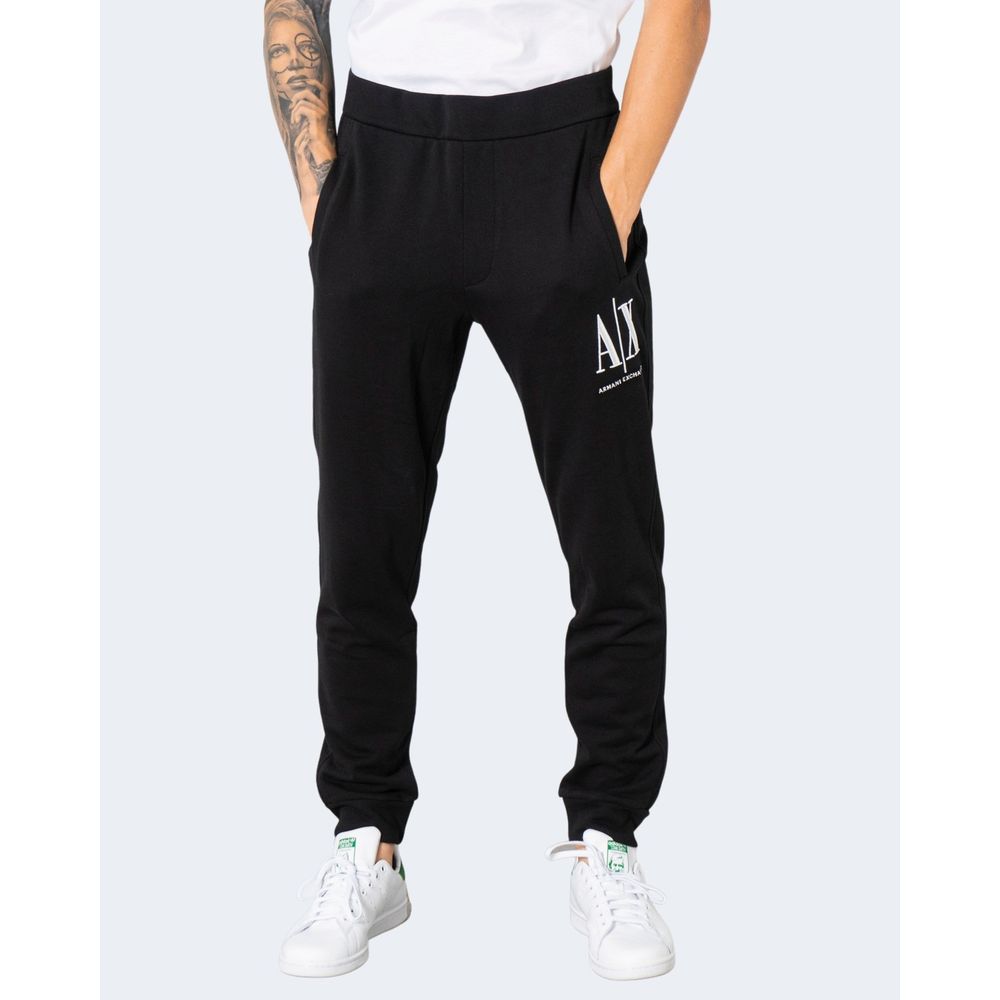 Armani Exchange Schwarze Baumwoll-Jogger Workout-Hose