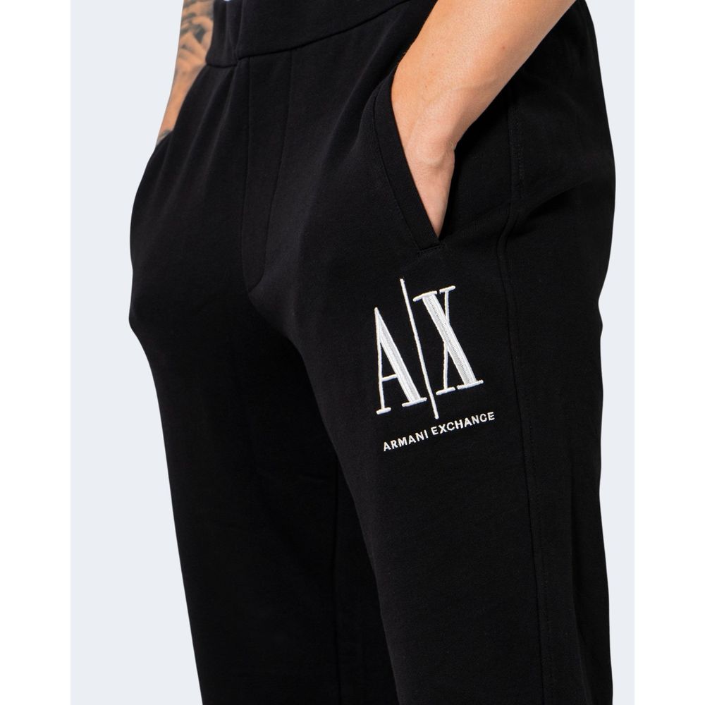 Armani Exchange Schwarze Baumwoll-Jogger Workout-Hose