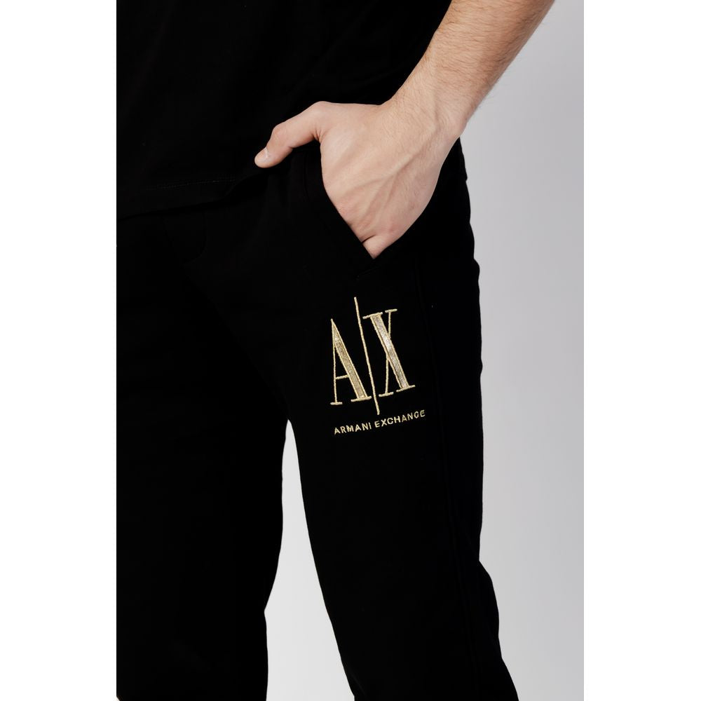 Armani Exchange Schwarze Baumwoll-Jogger Workout-Hose