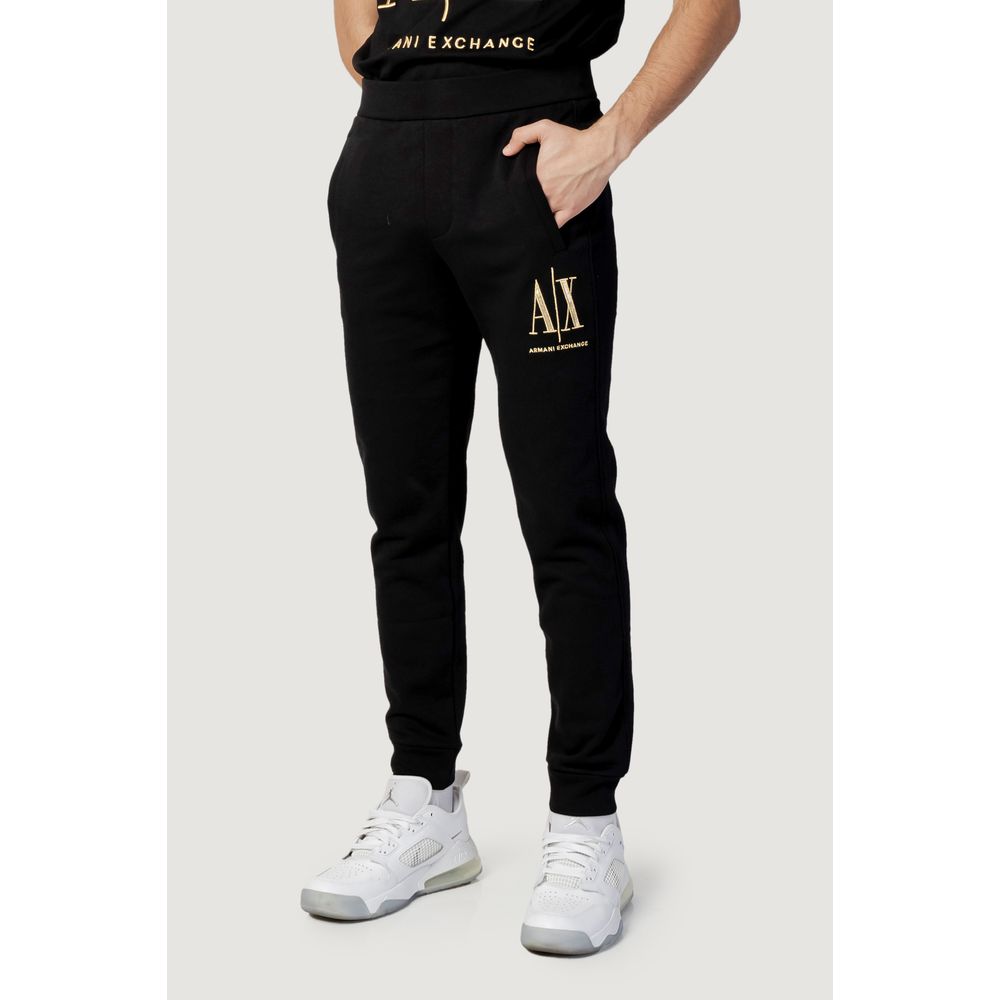 Armani Exchange Schwarze Baumwoll-Jogger Workout-Hose