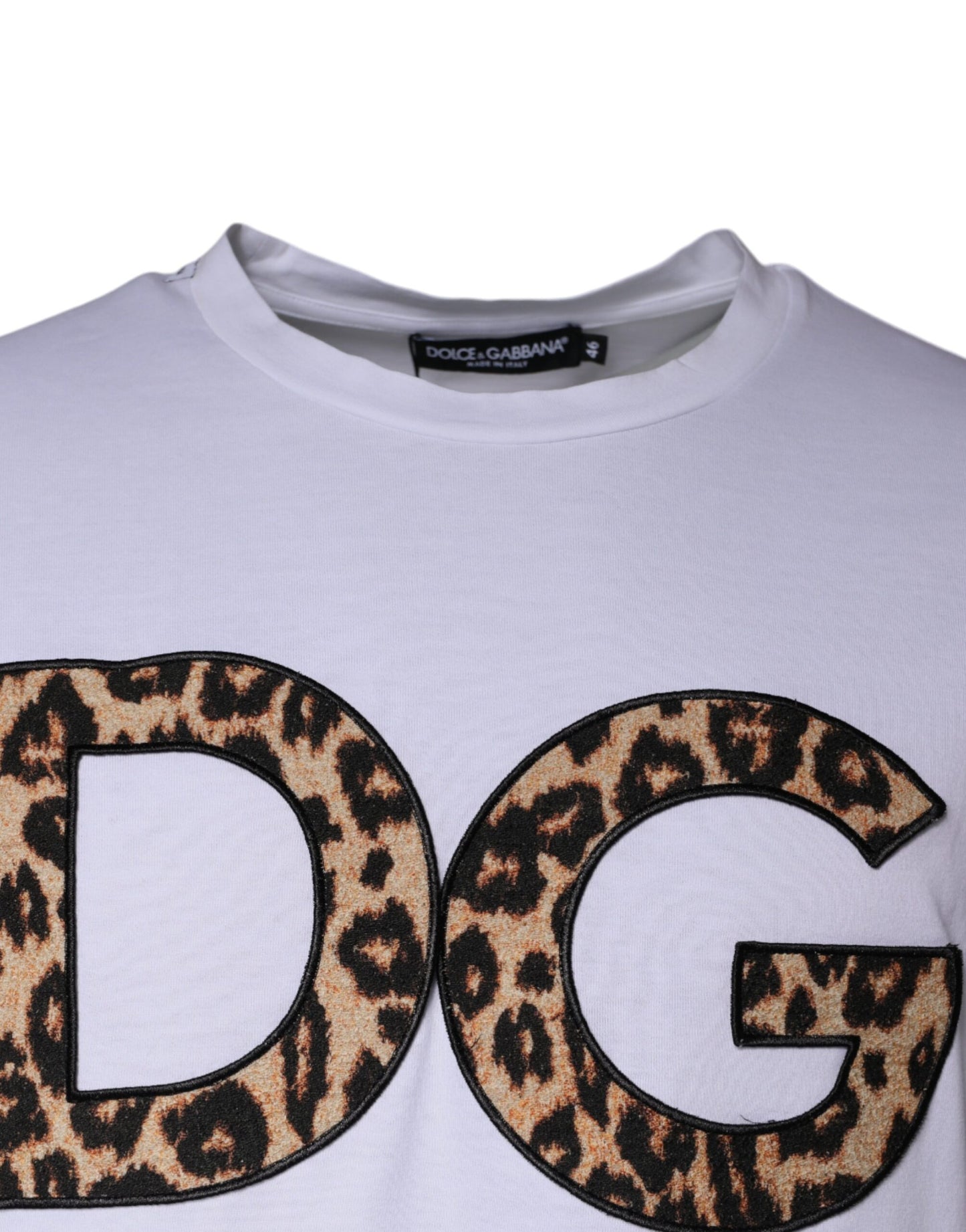 Dolce & Gabbana Weißes DG Logo Baumwoll-Short Sleeves T-Shirt