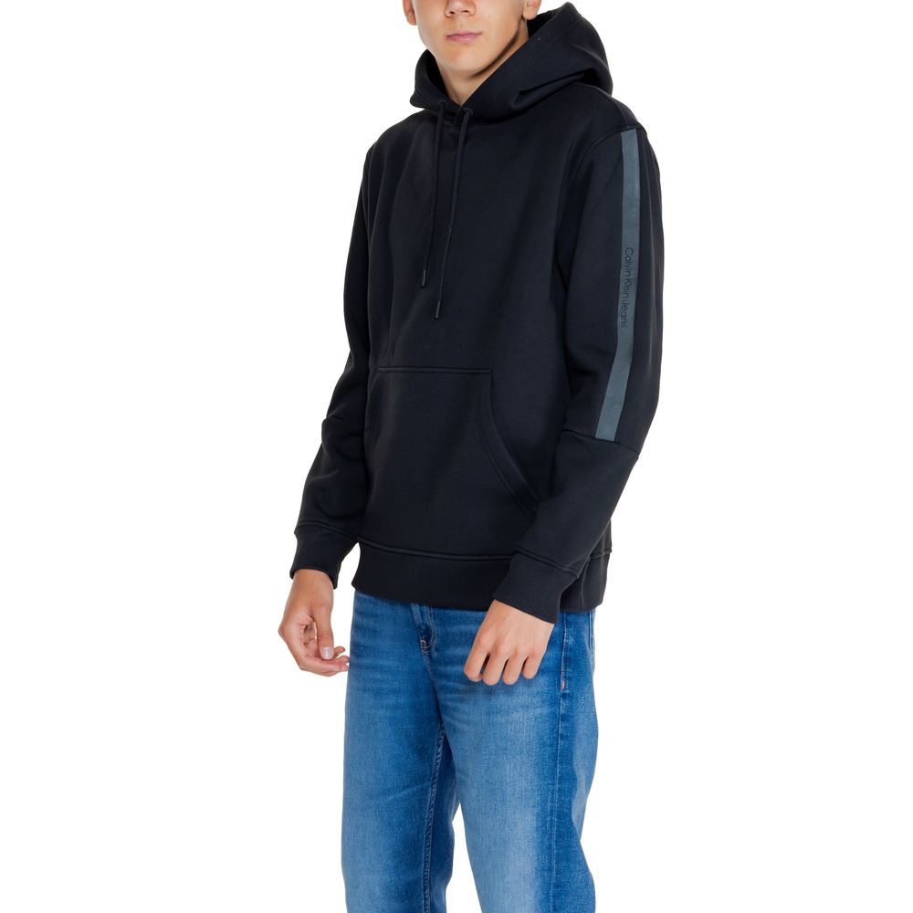 Calvin Klein Jeans Schwarzer Baumwoll-Kapuzenpulli