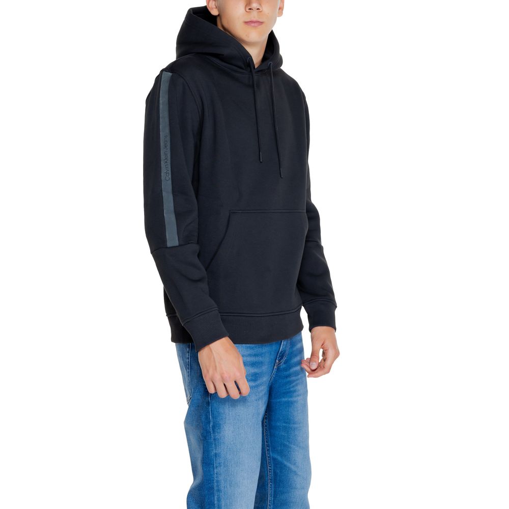 Calvin Klein Jeans Schwarzer Baumwoll-Kapuzenpulli