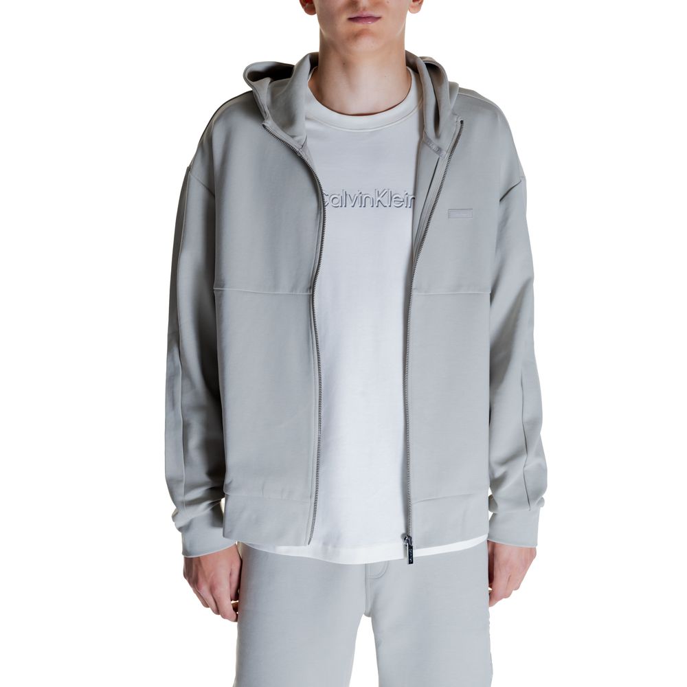 Calvin Klein Grauer Baumwoll-Kapuzenpulli