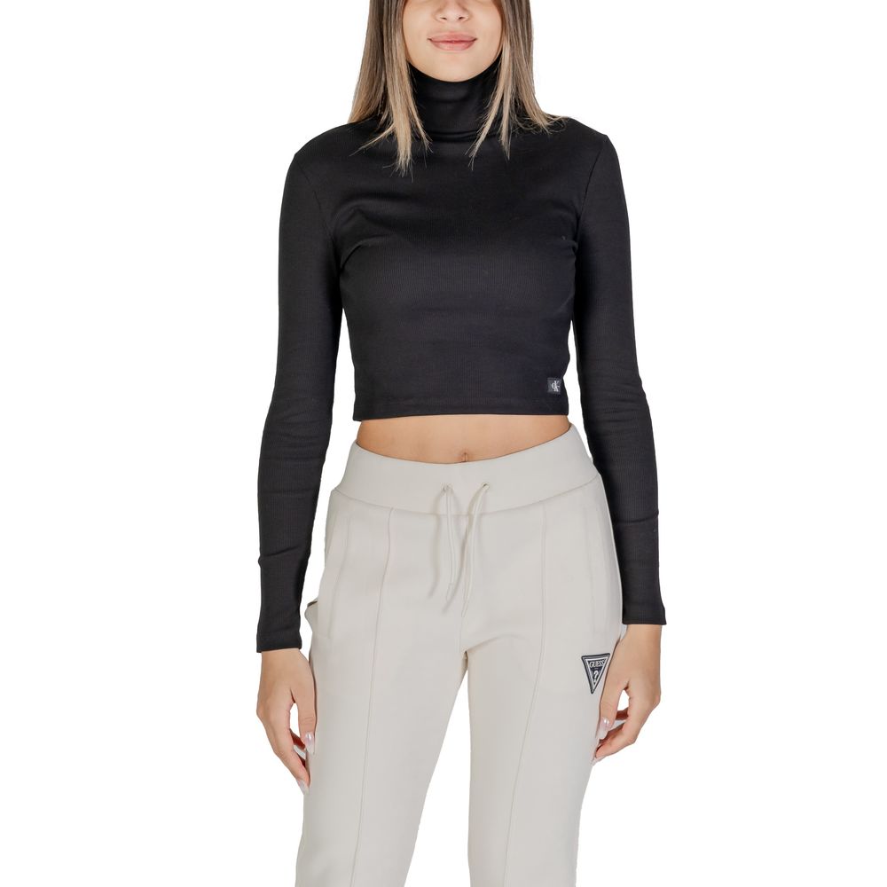 Calvin Klein Jeans Schwarzes Baumwoll-Langarmshirt