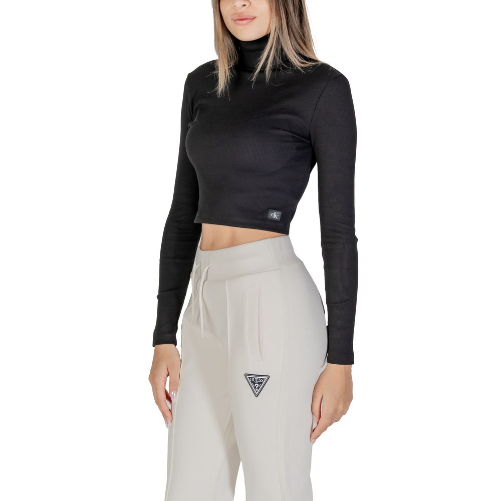 Calvin Klein Jeans Schwarzes Baumwoll-Langarmshirt
