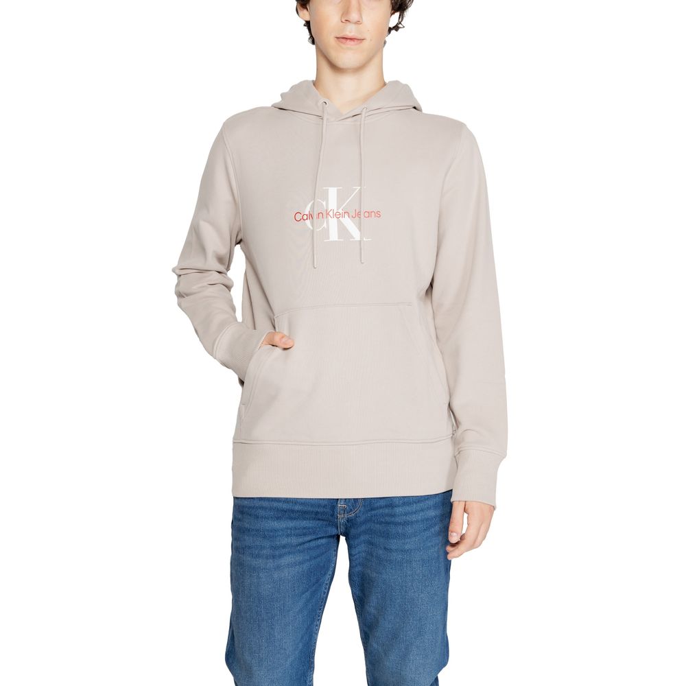 Calvin Klein Jeans Beige Hoody aus recycelter Baumwolle