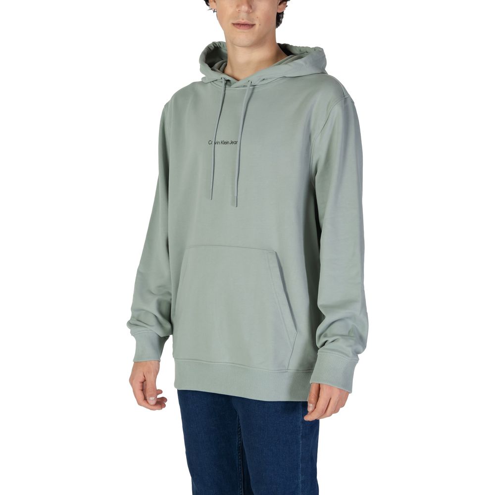 Calvin Klein Jeans Grüner Baumwoll-Kapuzenpulli