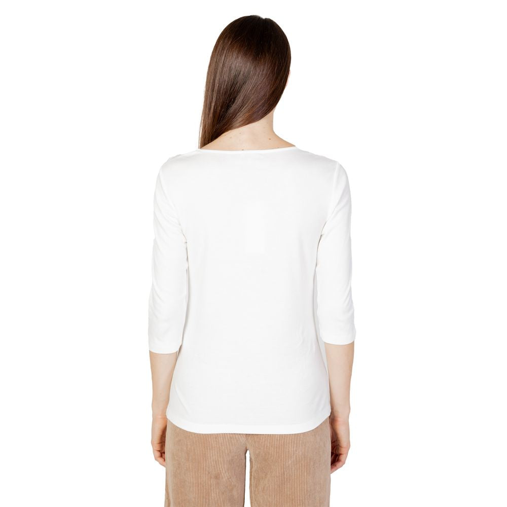Street One Cremefarbenes Baumwoll-Langarmshirt