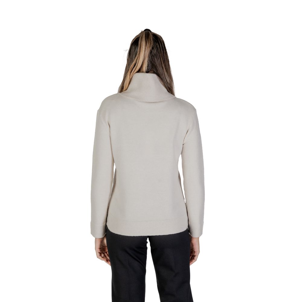 Street One Cremefarbener Viskose-Rollkragenpullover