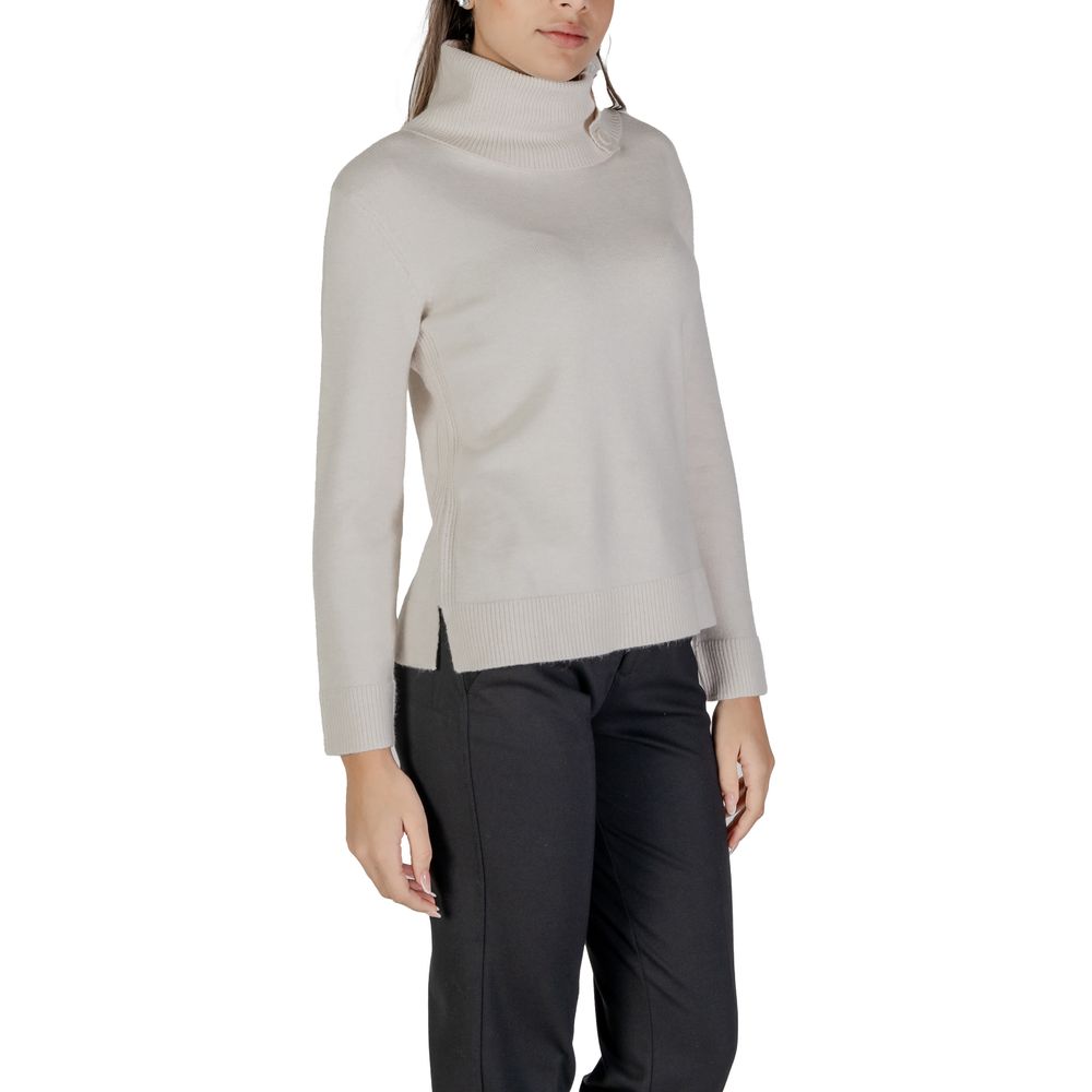 Street One Cremefarbener Viskose-Rollkragenpullover