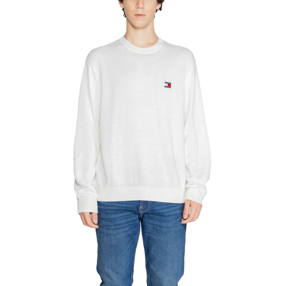 Tommy Hilfiger Jeans Weißer Pullover aus recyceltem Polyester