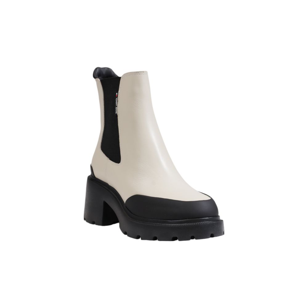 Tommy Hilfiger Jeans Beige Leather Boots