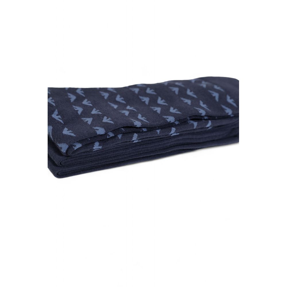 Emporio Armani Underwear Blue Cotton Socks