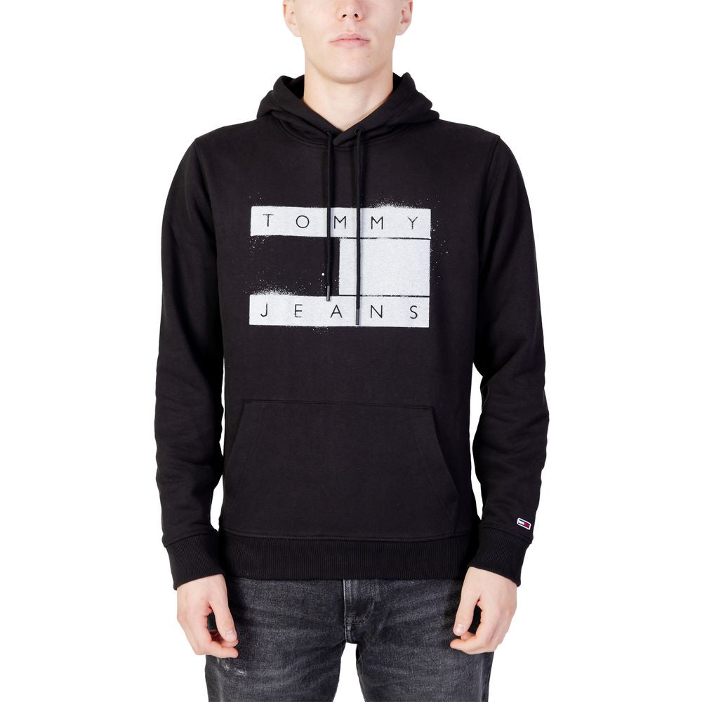 Tommy Hilfiger Jeans Schwarzer Bio-Baumwoll-Kapuzenpulli