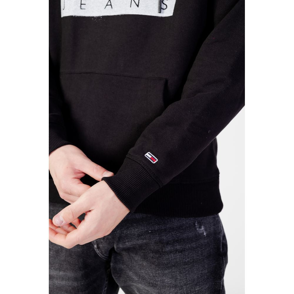 Tommy Hilfiger Jeans Schwarzer Bio-Baumwoll-Kapuzenpulli