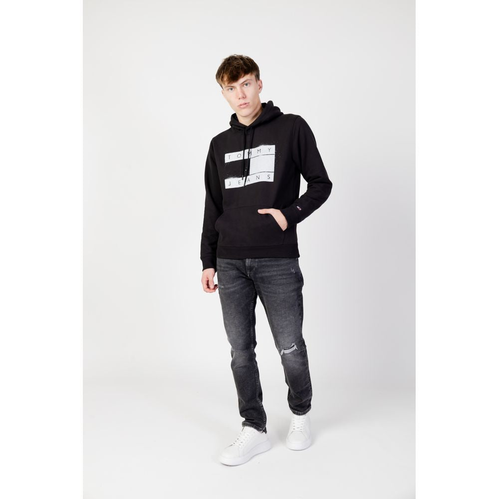 Tommy Hilfiger Jeans Schwarzer Bio-Baumwoll-Kapuzenpulli