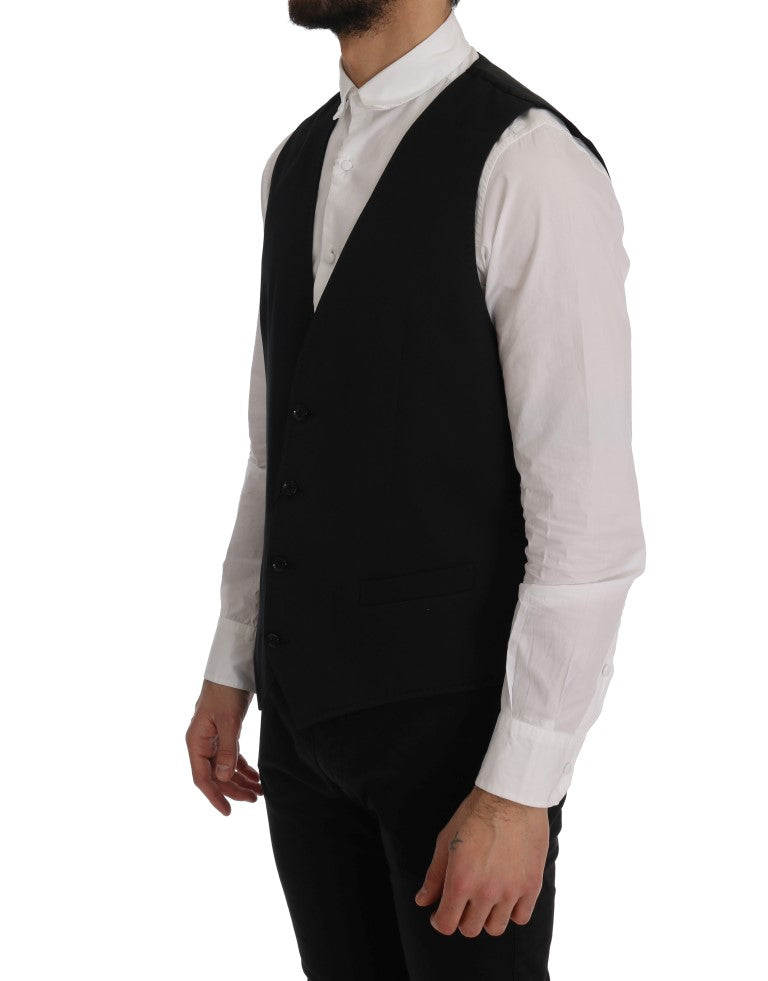 Dolce & Gabbana Simple Black Single Breasted Vest
