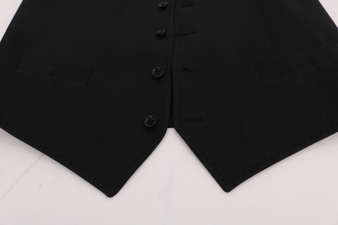 Dolce & Gabbana Simple Black Single Breasted Vest