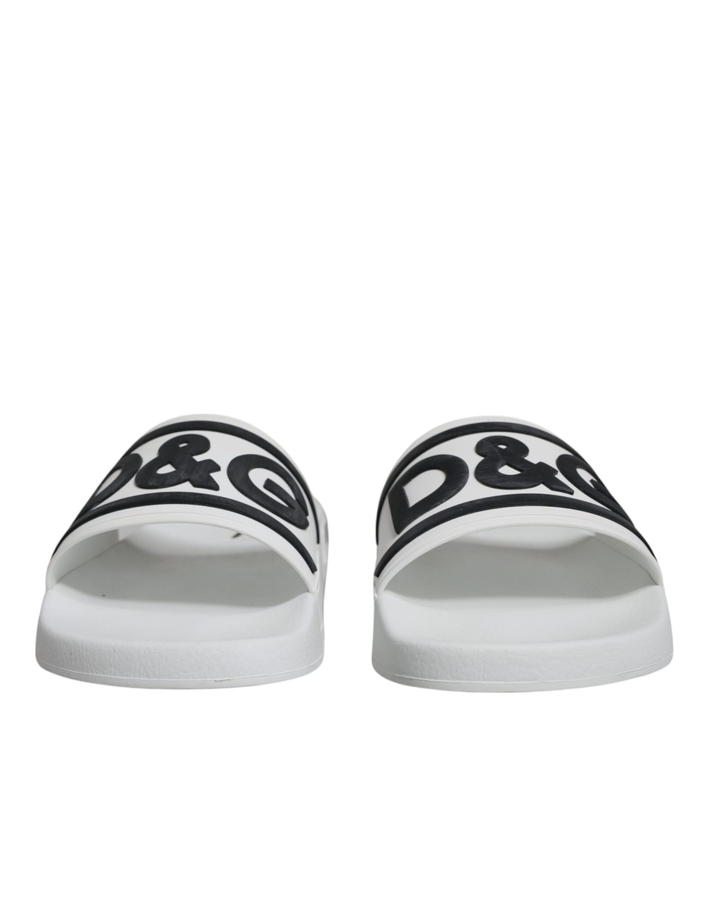 Dolce & Gabbana Weiß Schwarz Sandalen Gummi Beachwear Schuhe