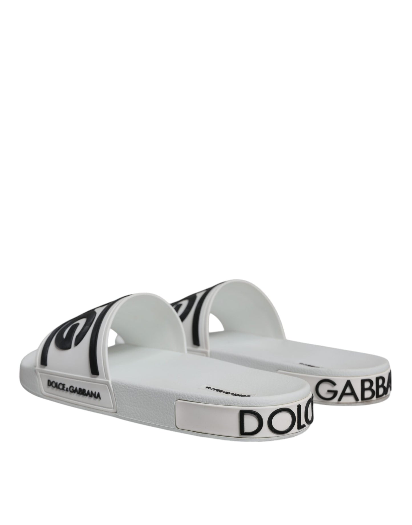 Dolce & Gabbana Weiß Schwarz Sandalen Gummi Beachwear Schuhe