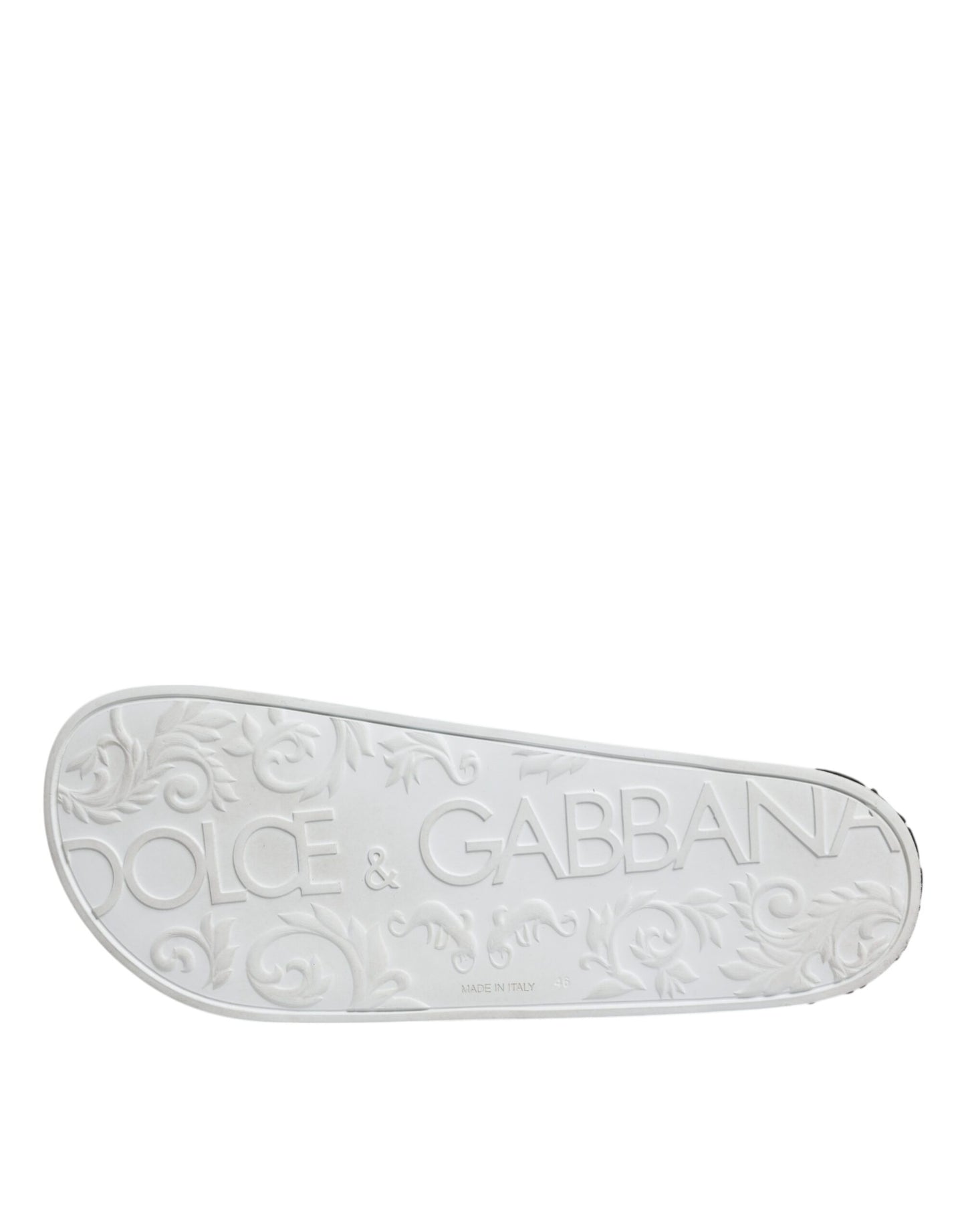 Dolce & Gabbana Weiß Schwarz Sandalen Gummi Beachwear Schuhe