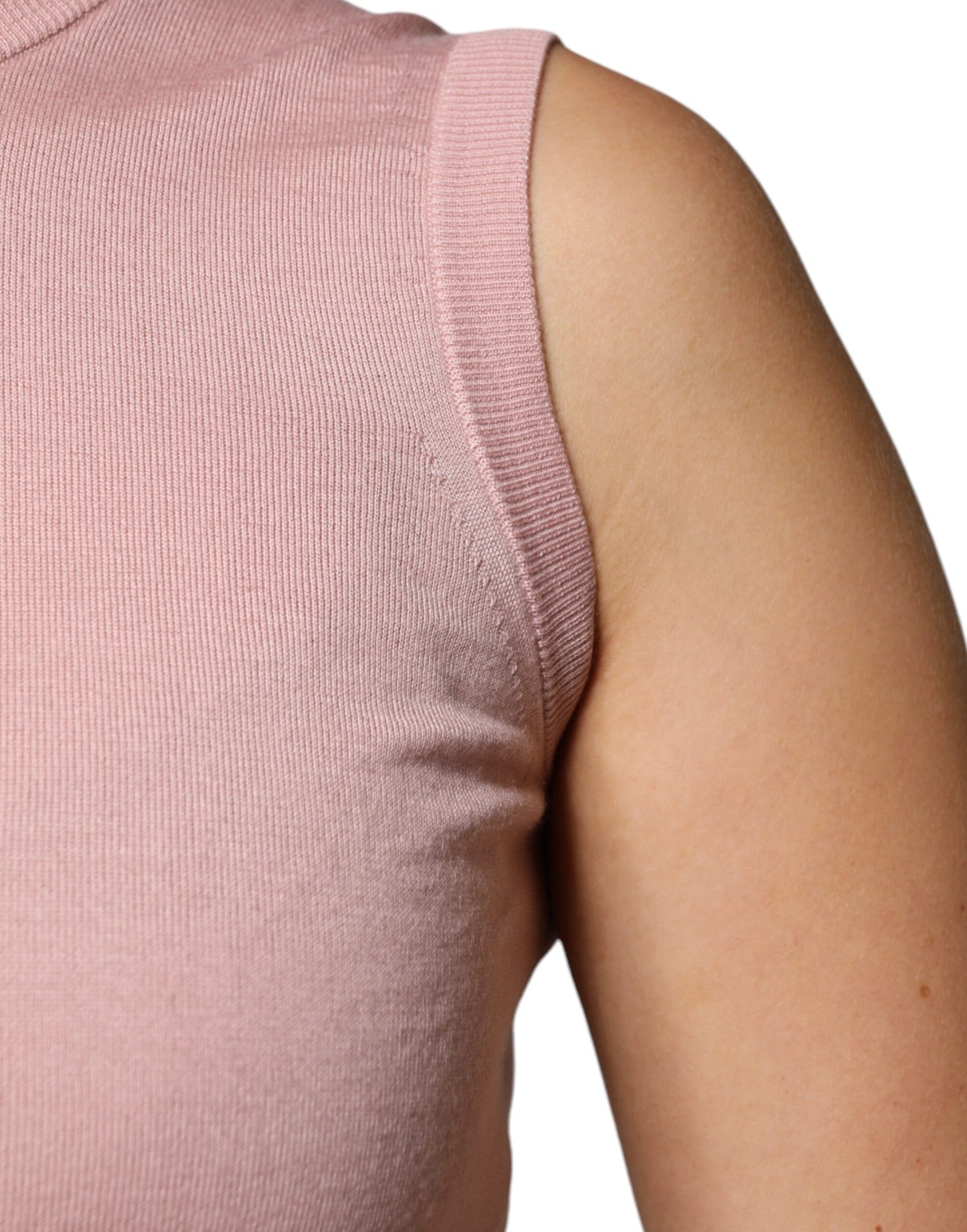 Dolce & Gabbana Rosa Kaschmir Strick-Tanktop ohne Ärmel